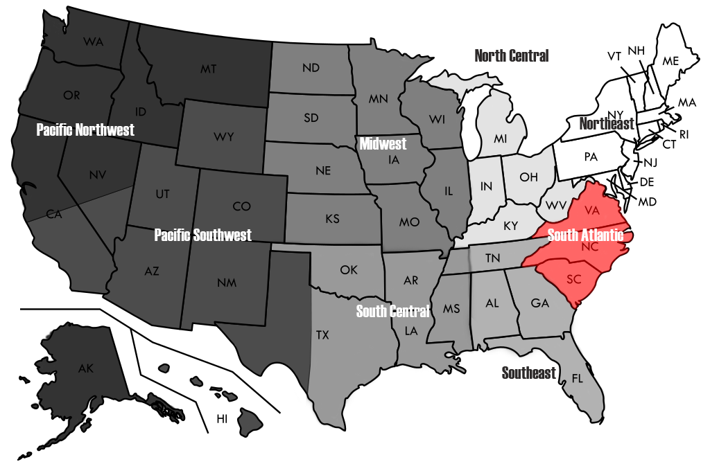 US Map with NAWIC Regions