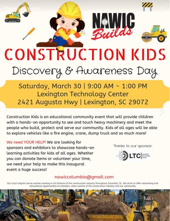 NAWIC Construction Kids Day SC Promo
